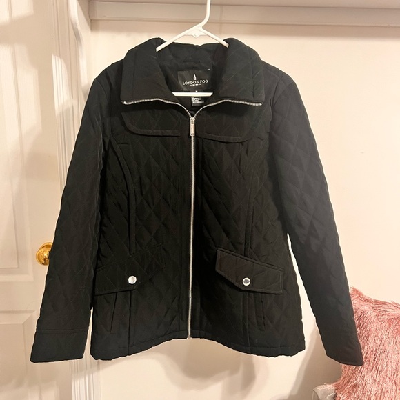 London Fog Quilted Black Jacket - Picture 1 of 10
